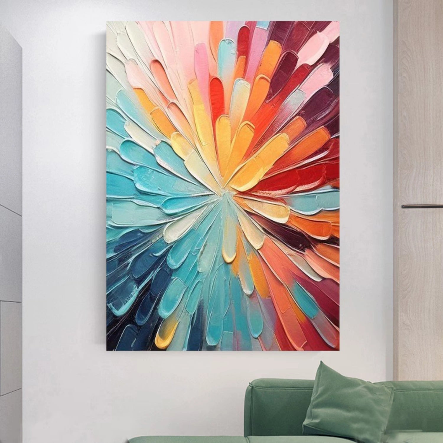 Colorful Textured Abstract Art - Modern Vibrant Decor Painting #JJ 112