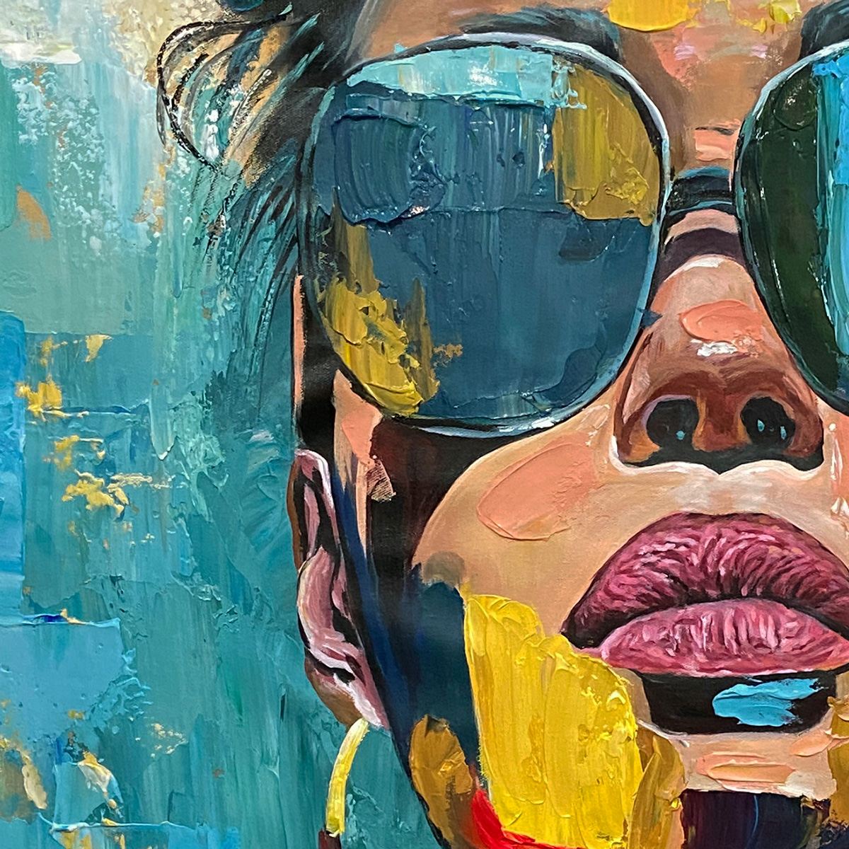 Colorful Abstract Woman Portrait | Modern Pop Art #AA 111