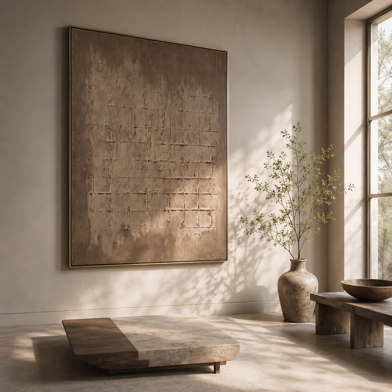Quiet Structure – Neutral Textured Wall Art for Organic Modern Interiors