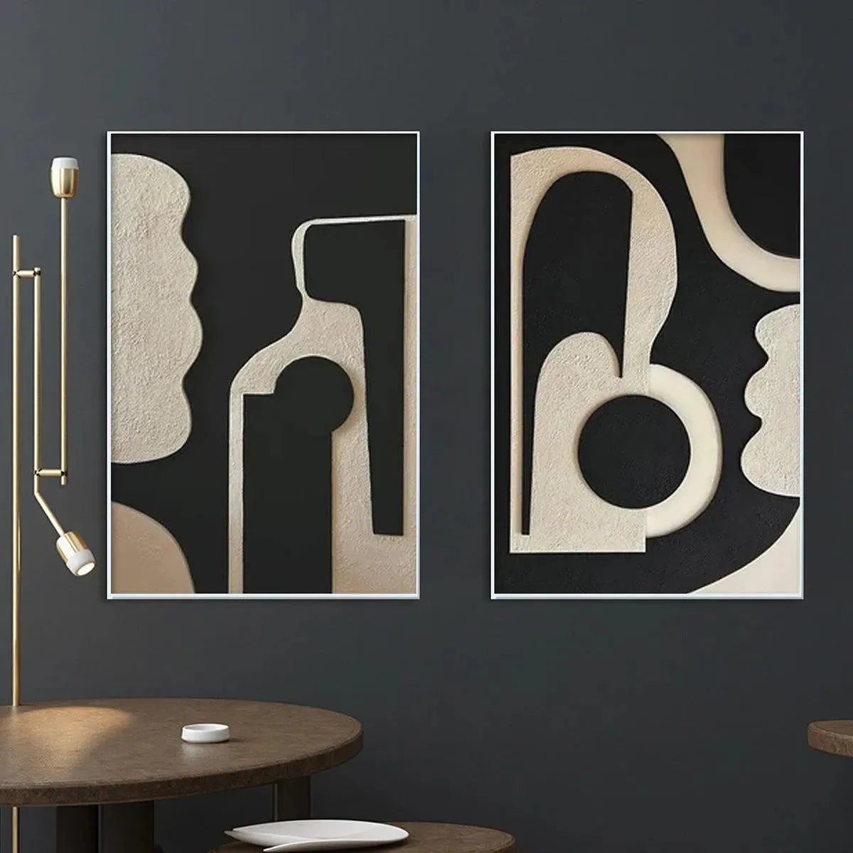 Mid-Century Modern Inspired Art | Large Black & White Art #AA 211