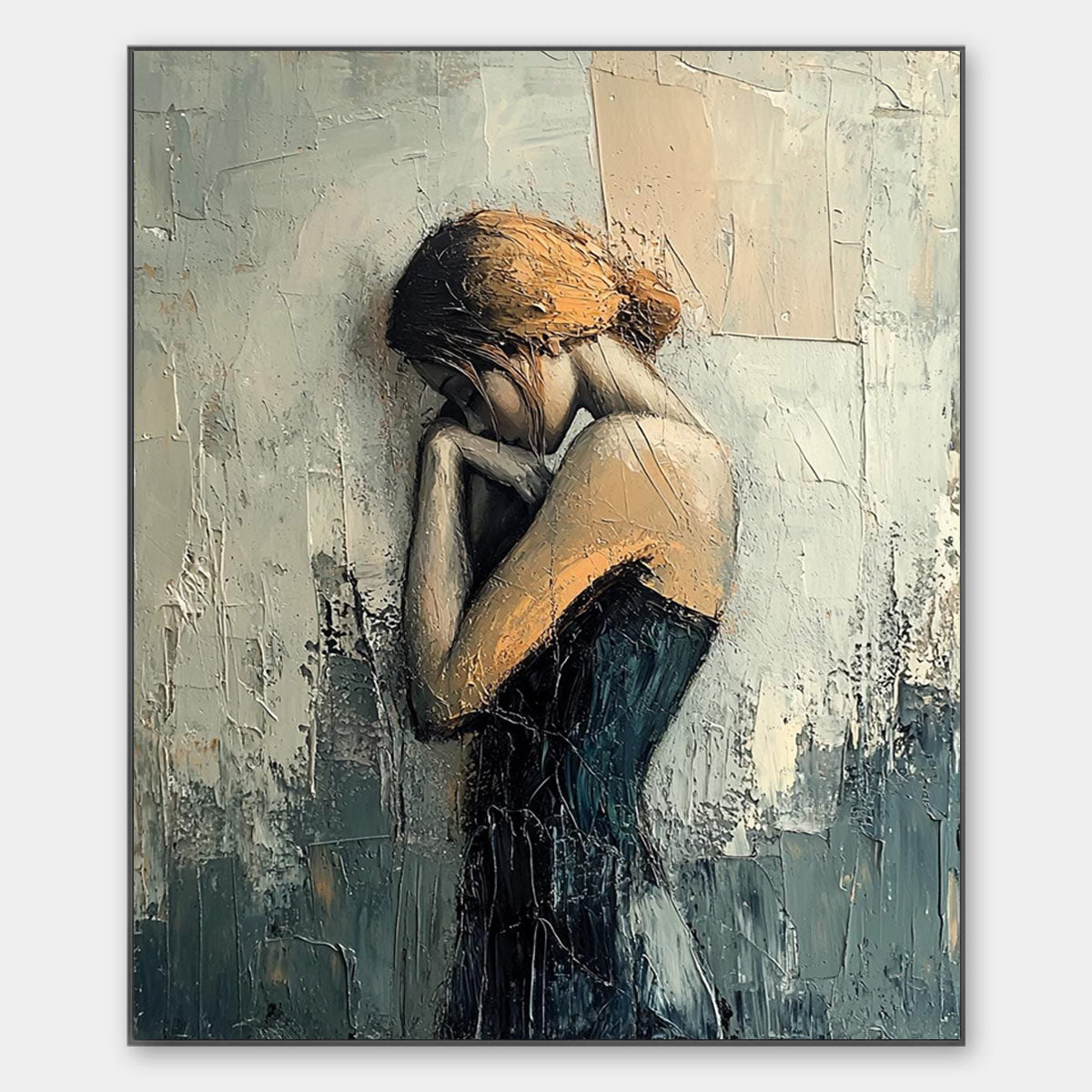 Emotional Woman Paintings | Moody Figurative Wall Art #AA 115