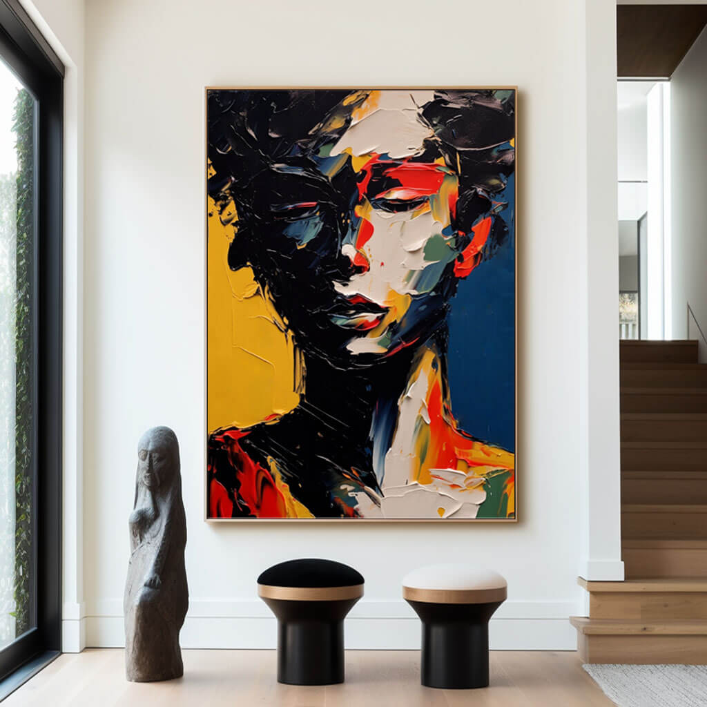 Textured Palette Knife Art | Abstract Woman Portrait on Canvas #ZZ 226