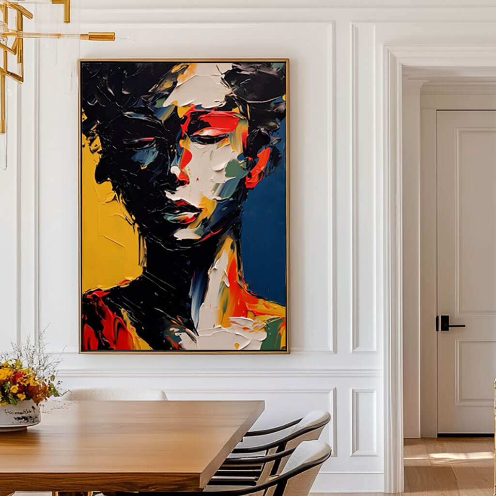 Textured Palette Knife Art | Abstract Woman Portrait on Canvas #ZZ 226