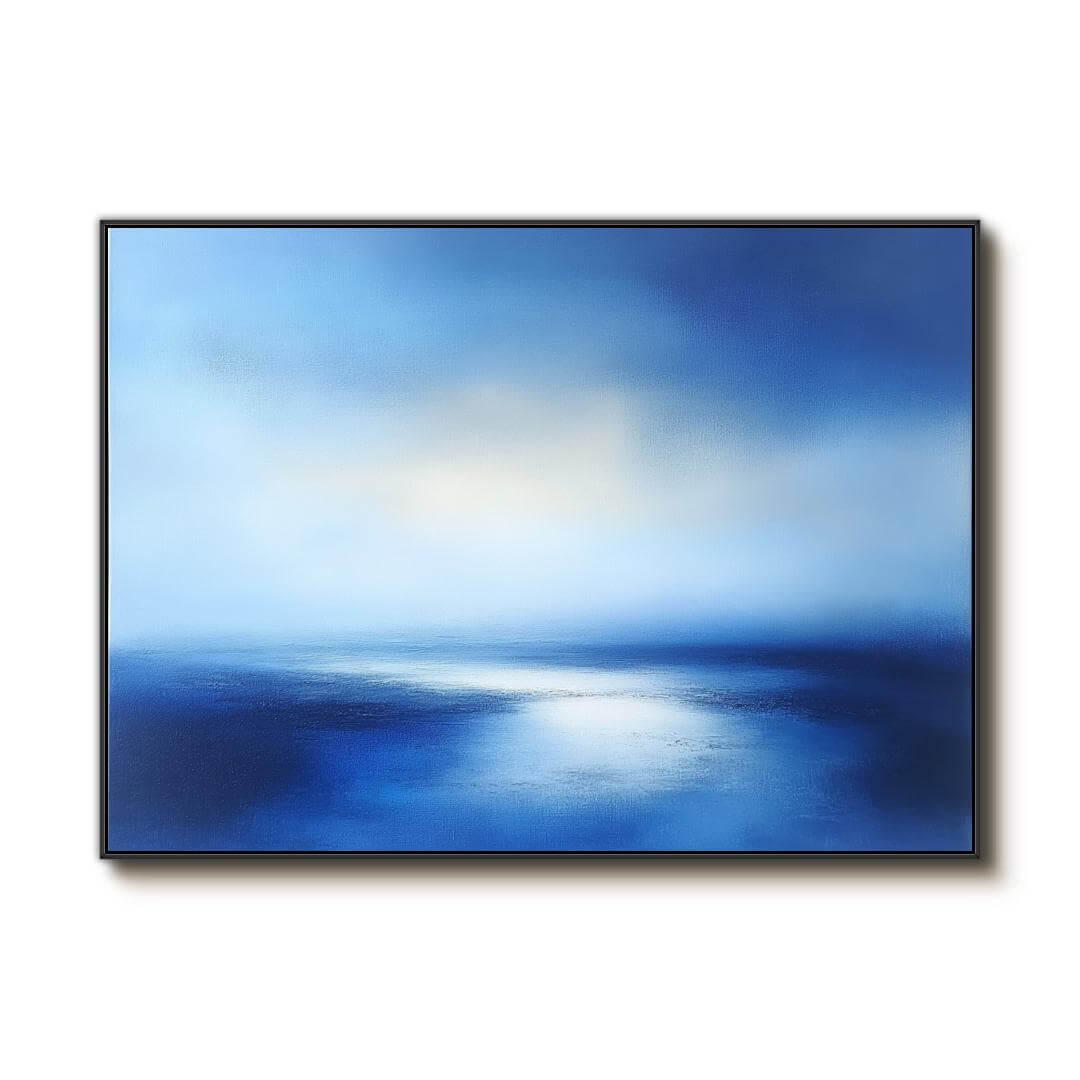 Serene Blue Seascape Painting | Calming Abstract Ocean Wall Art #AA 056