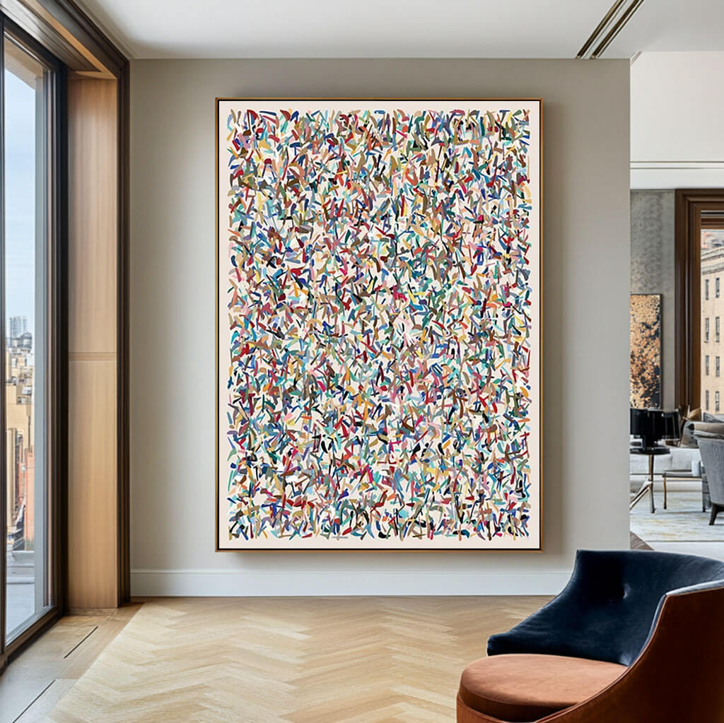 Abstract Confetti Painting | Modern Multicolor Wall Art #AA 060