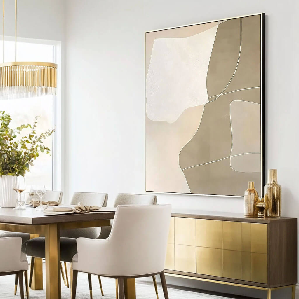 Calming Minimalist Wall Decor - Organic Abstract Art for Home #JJ 434