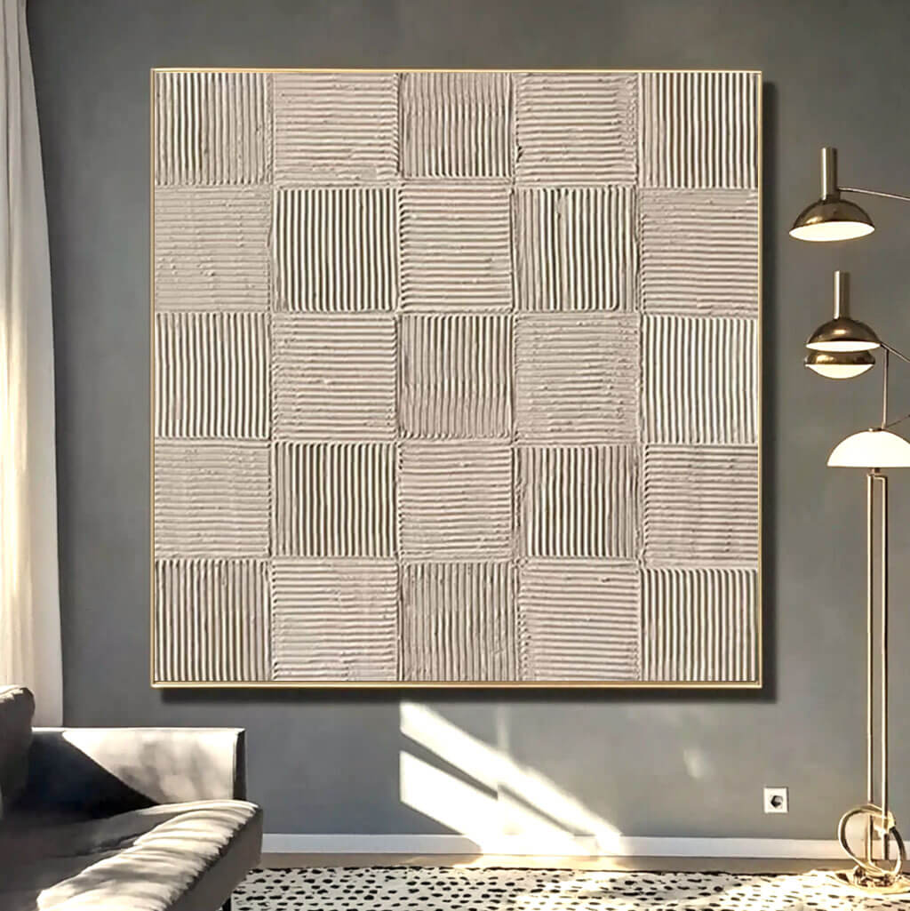 Textured 3D Wall Art | Minimalist Beige Painting #AA 072