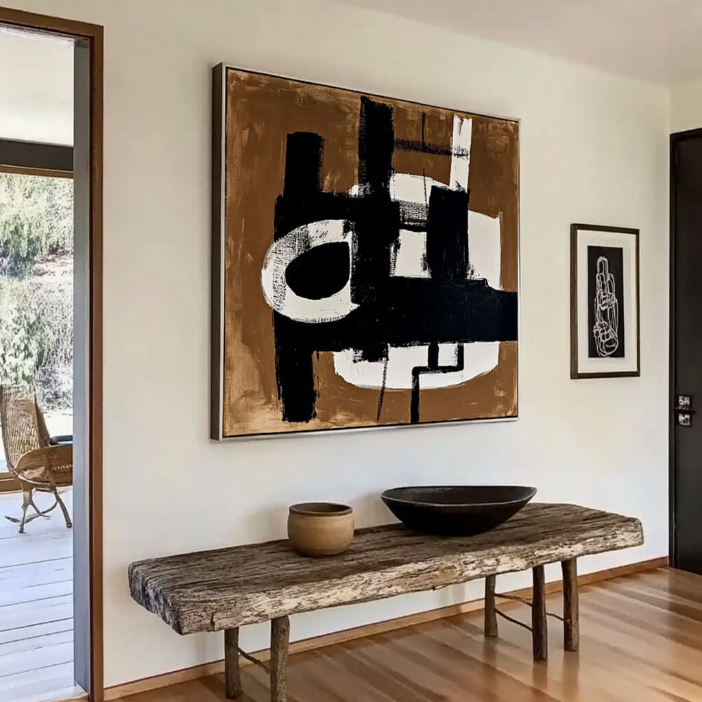 Abstract Expressionist Art | Large Square Canvas Painting #AA 250