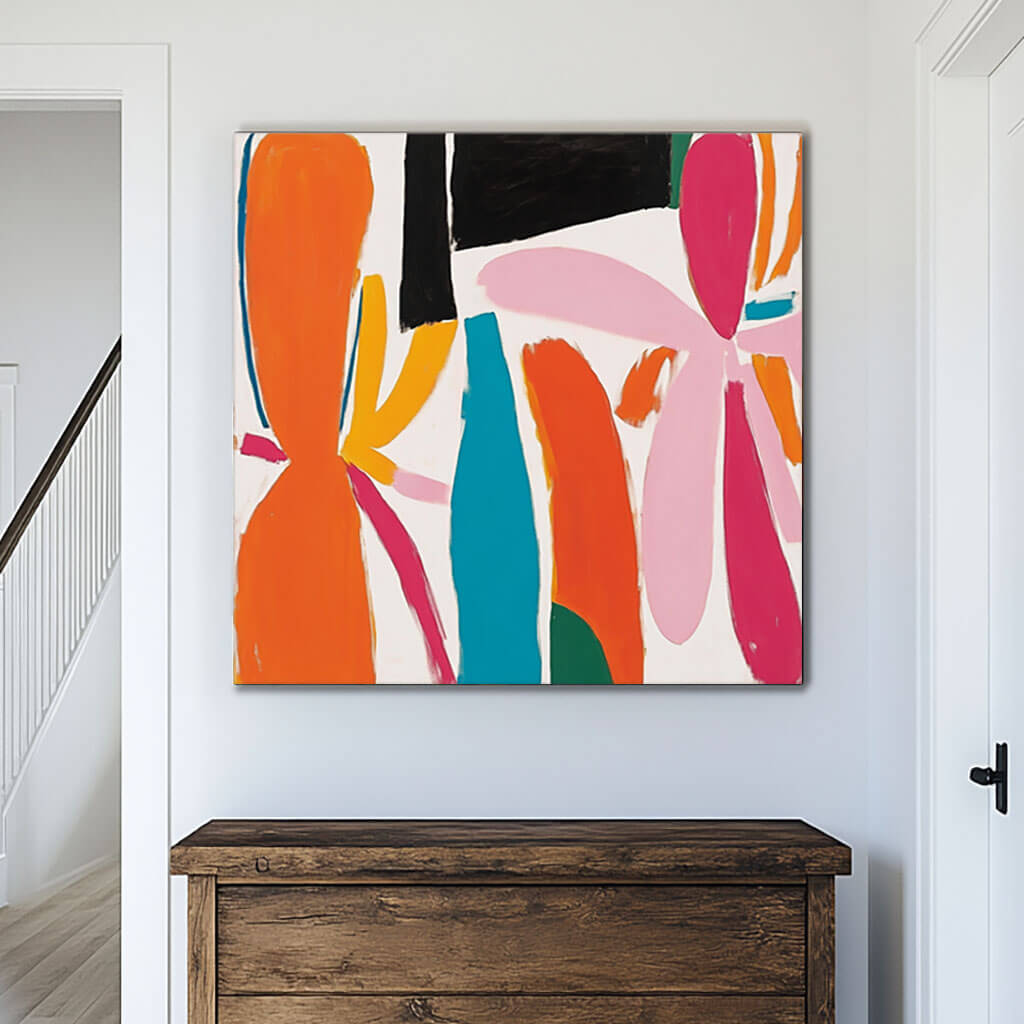 Mid-Century Modern Inspired Art | Large Colorful Painting #AA 149