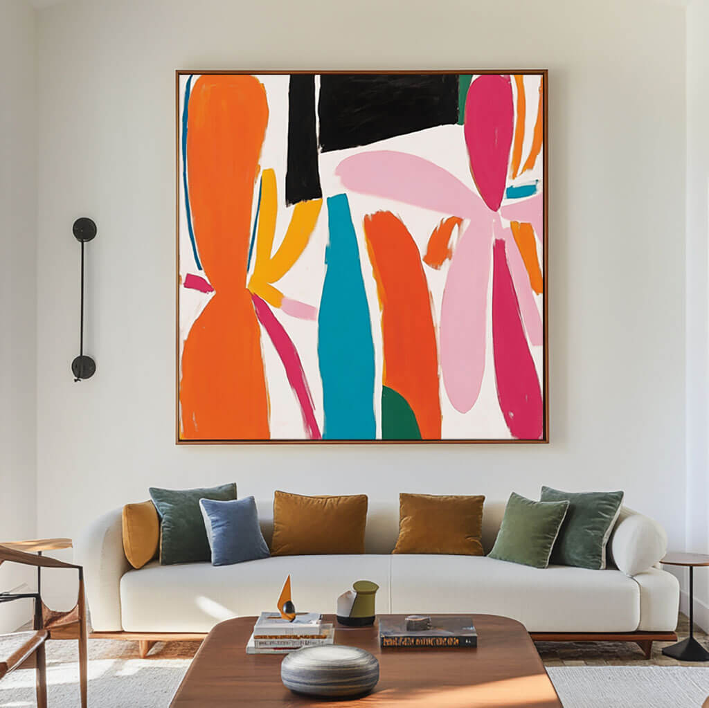 Mid-Century Modern Inspired Art | Large Colorful Painting #AA 149