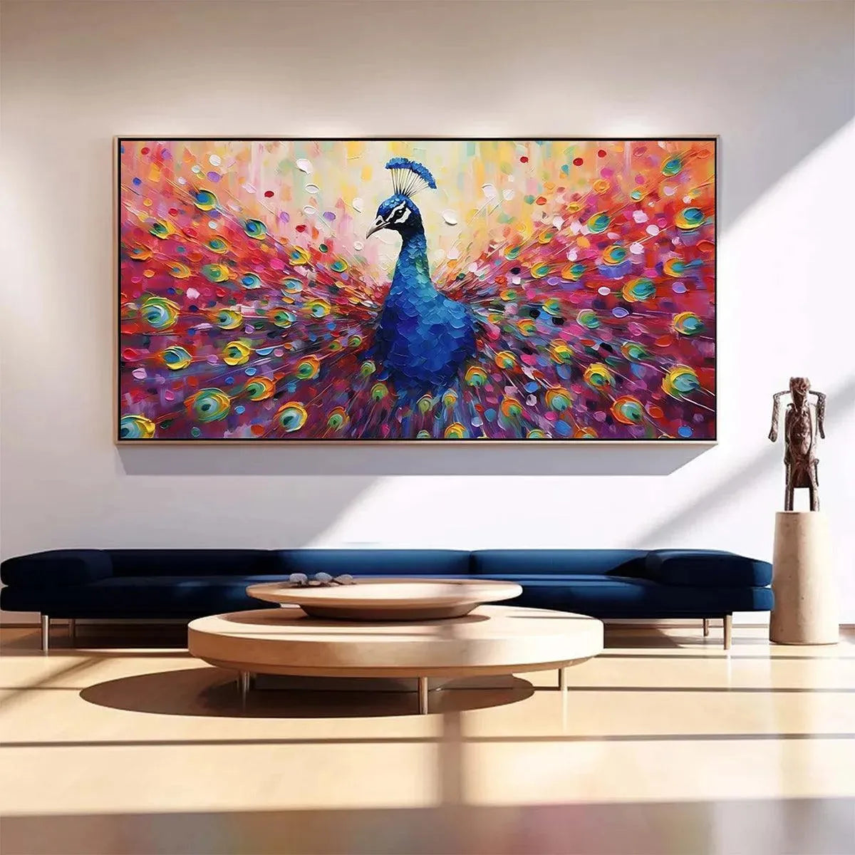 Vibrant Peacock Wall Art | Expressive Original Bird Painting #ZZ 247