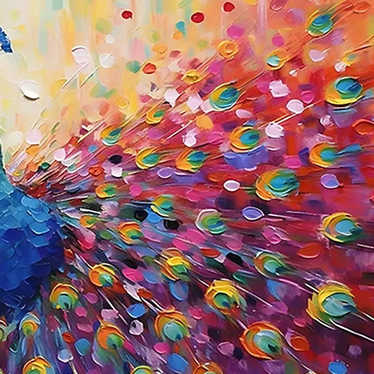 Vibrant Peacock Wall Art | Expressive Original Bird Painting #ZZ 247