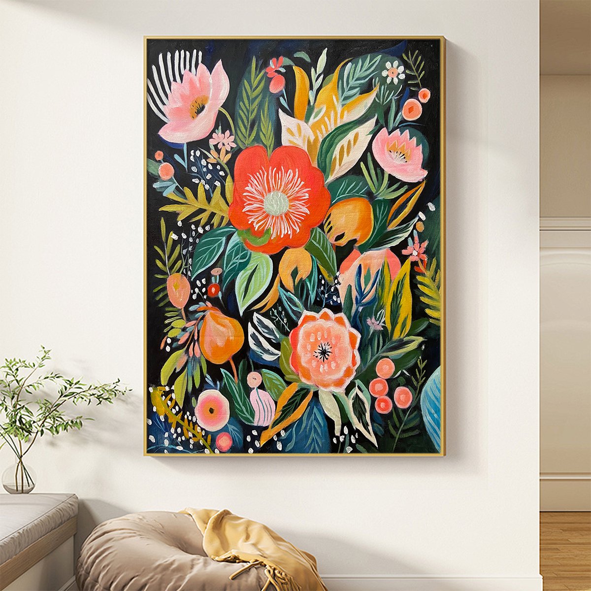 Colorful Floral Painting | Modern Botanical Wall Art #AA 126