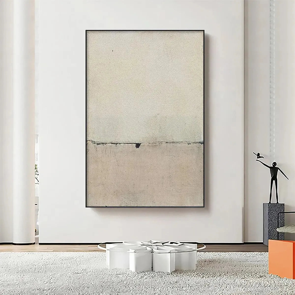 Beige and Cream Abstract Wall Art | Neutral Canvas Print #AA 339