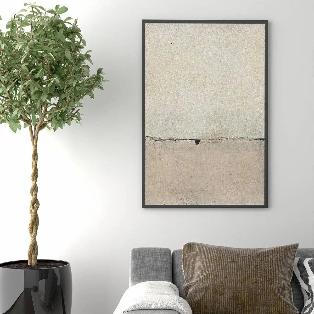 Beige and Cream Abstract Wall Art | Neutral Canvas Print #AA 339