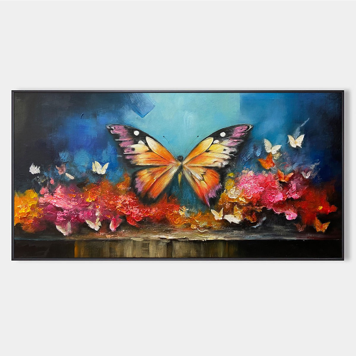 Colorful Butterfly Painting | Orange & Blue Animal Wall Art #AA 127