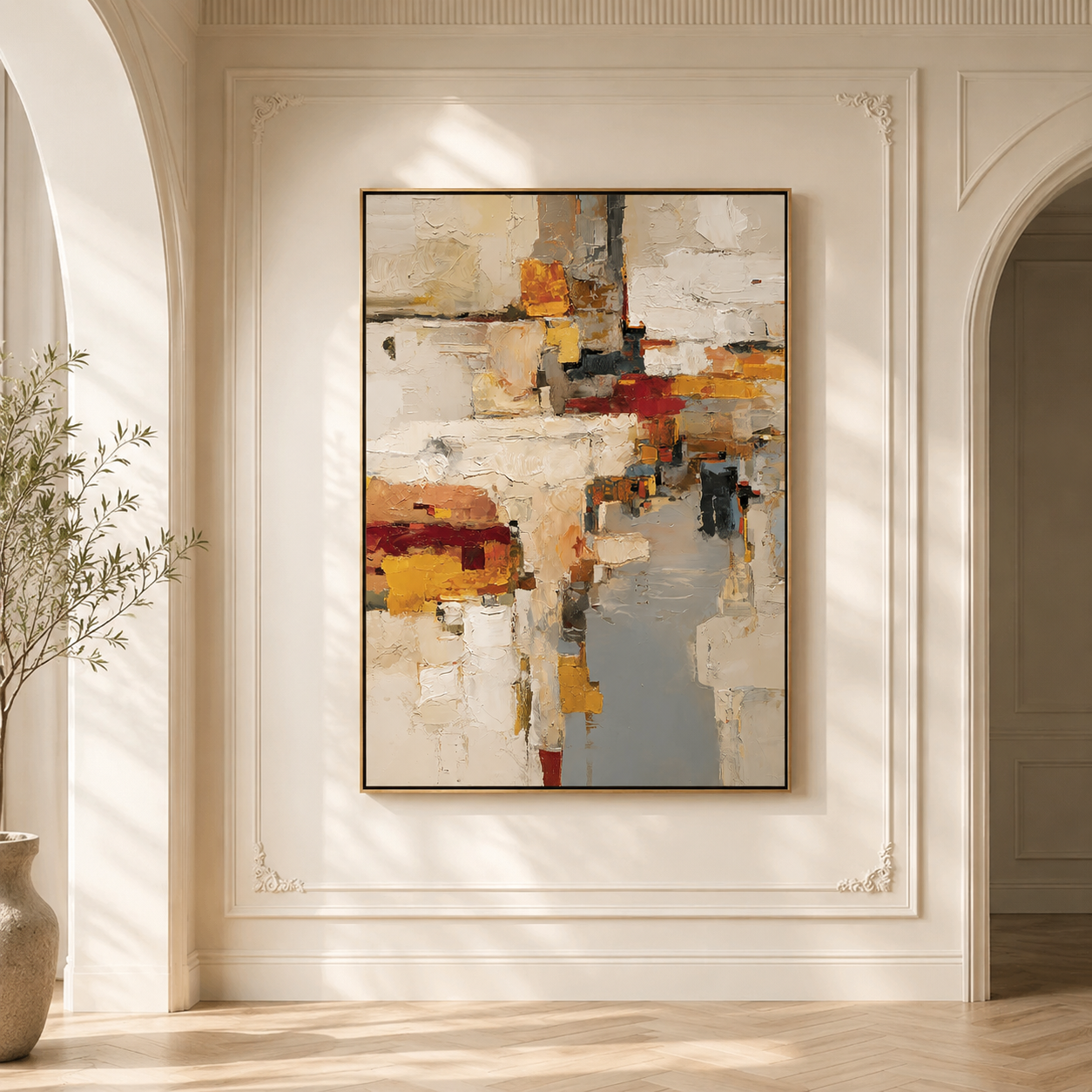 Amber Geometry – Modern Abstract Wall Art
