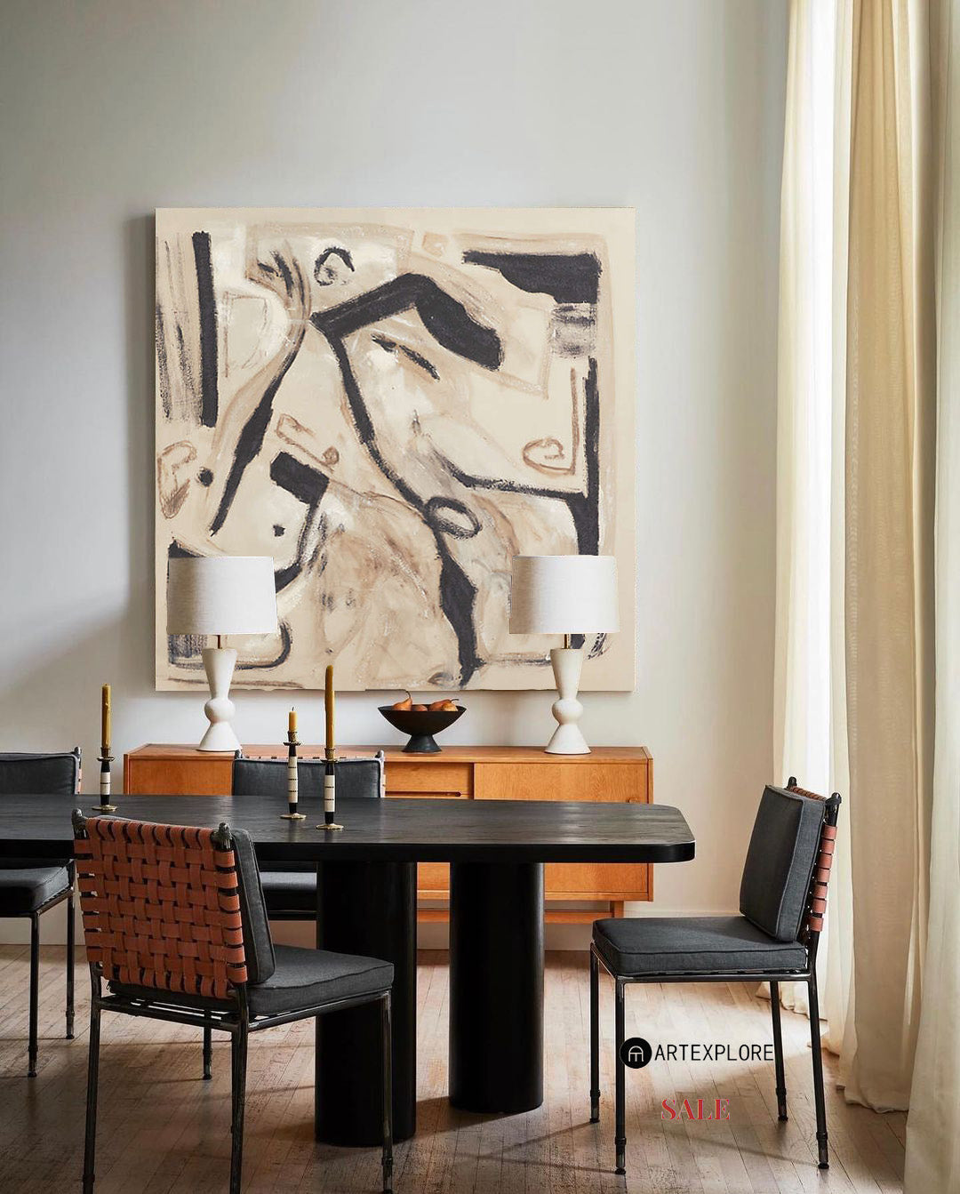 Contemporary Abstract Expressionist Art | Graffiti Style Line Painting #AA 399