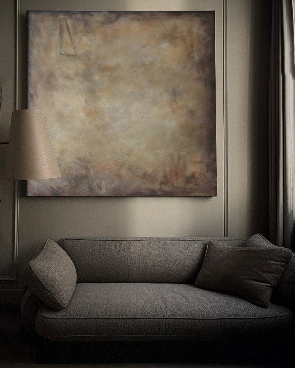 Moody Atmospheric Cloudscape Painting | Ethereal Abstract Print #AA 391
