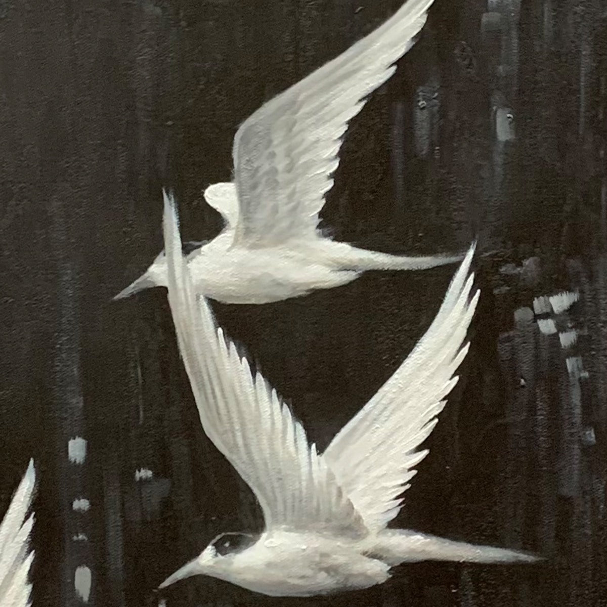 Monochromatic Bird Art | Original Black & White Flight Painting #ZZ 262