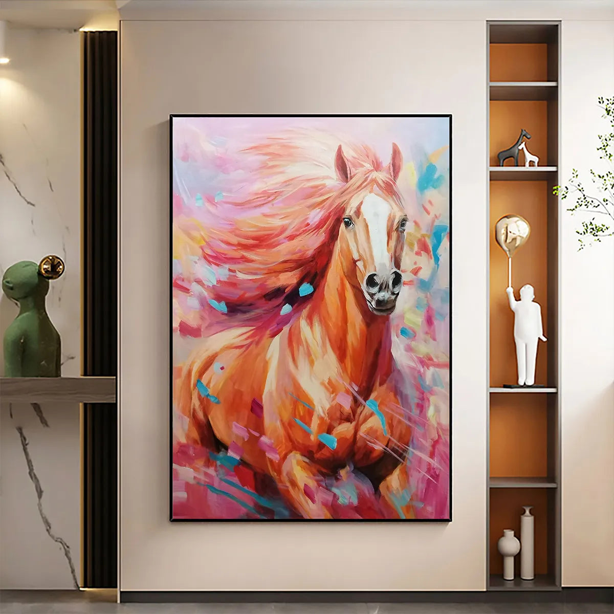 Dynamic Colorful Horse Art | Vibrant Abstract Animal Painting #ZZ 261