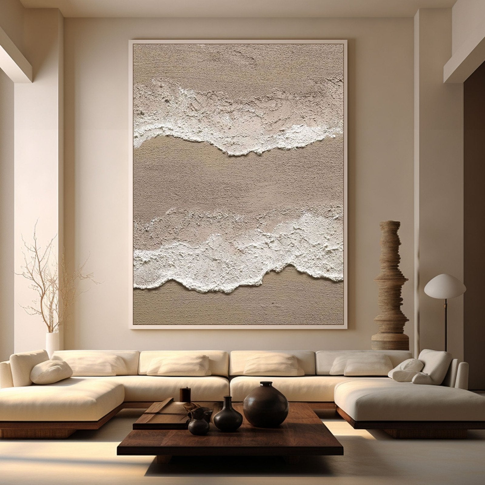 Minimalist Coastal Wall Art | Abstract Ocean Wave Painting #TC 227
