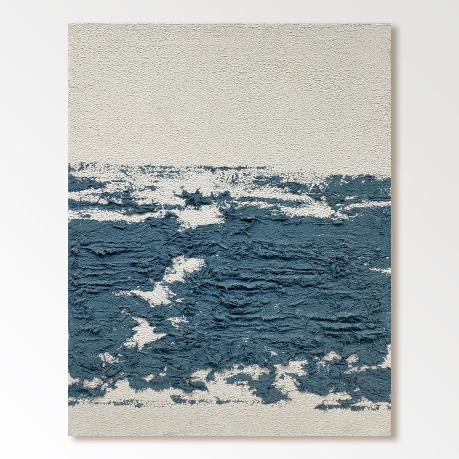 Original Abstract Ocean Art | Heavy Texture Blue White Canvas #TC 184