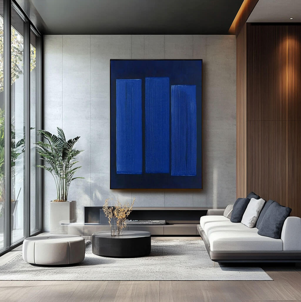 Serene Blue Wall Art | Large Calming Abstract for Modern Decor #ZZ 229