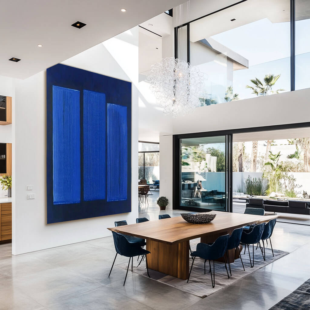 Serene Blue Wall Art | Large Calming Abstract for Modern Decor #ZZ 229