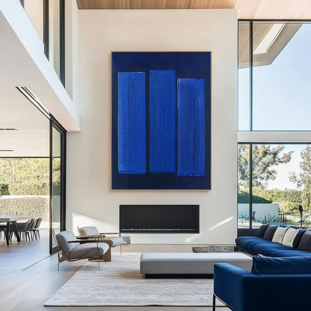 Serene Blue Wall Art | Large Calming Abstract for Modern Decor #ZZ 229