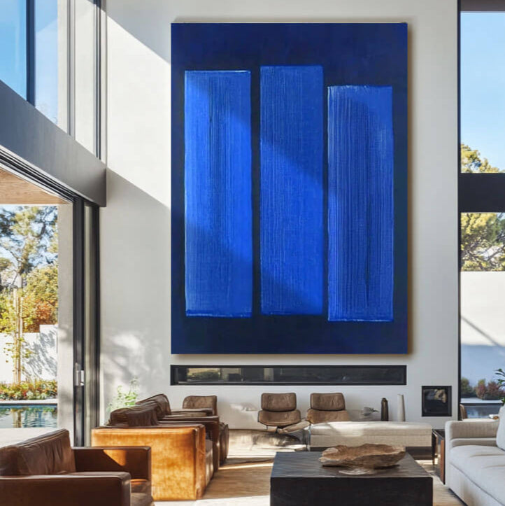 Serene Blue Wall Art | Large Calming Abstract for Modern Decor #ZZ 229