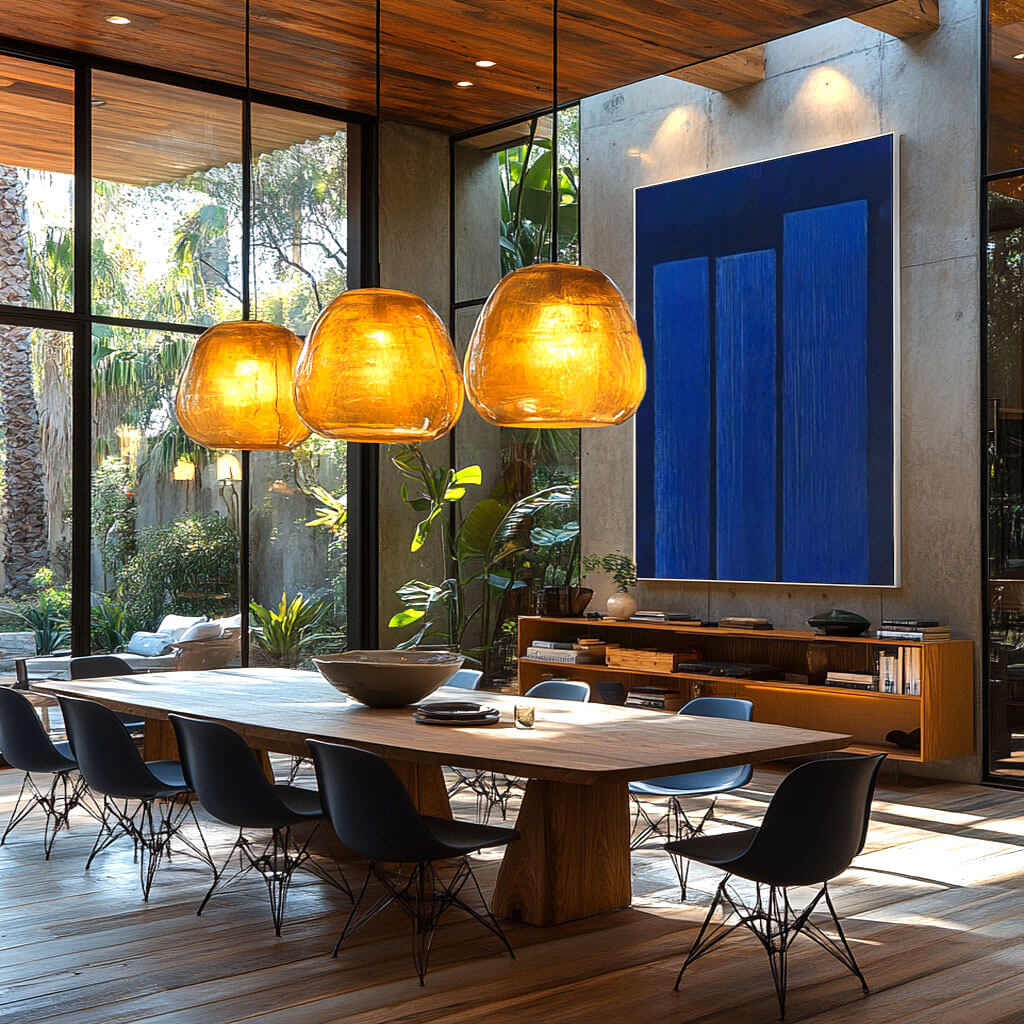 Deep Blue Abstract Painting | Monochrome Wall Art on Canvas #ZZ 228