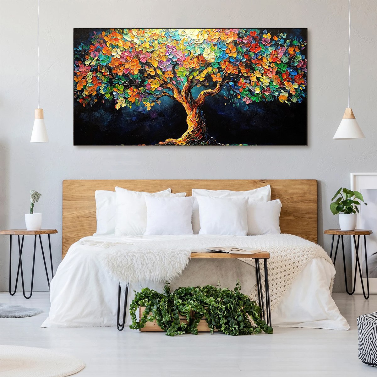 Colorful Tree of Life Canvas Art | Vibrant Rainbow Tree #AA 357
