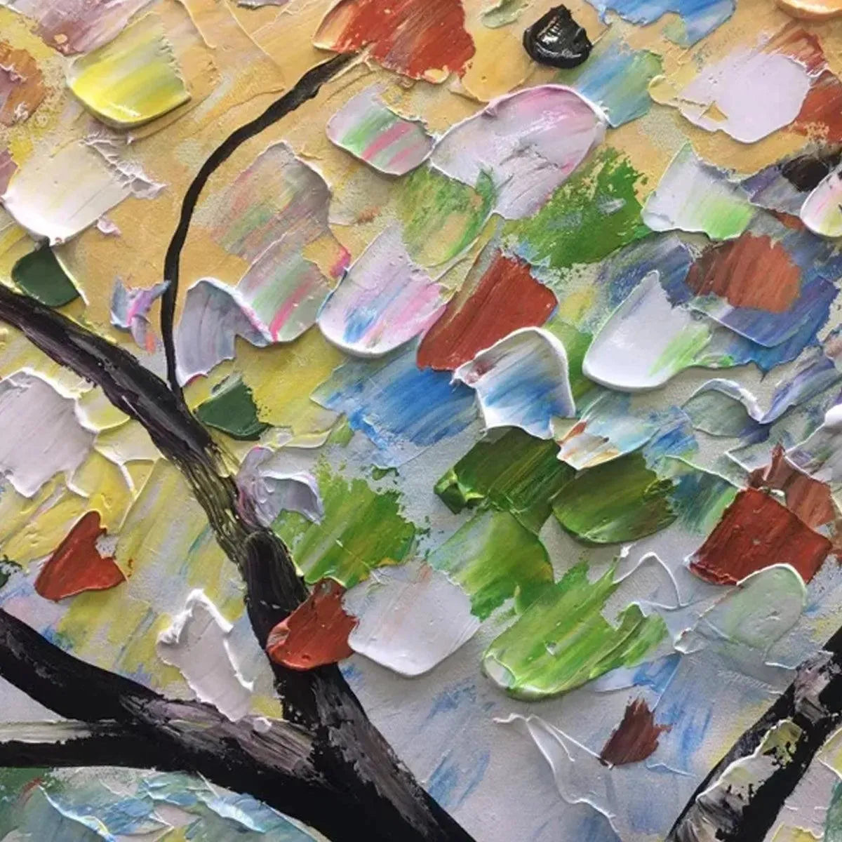 Colorful Abstract Tree Canvas Wall Art | Rainbow Landscape Print #AA 377