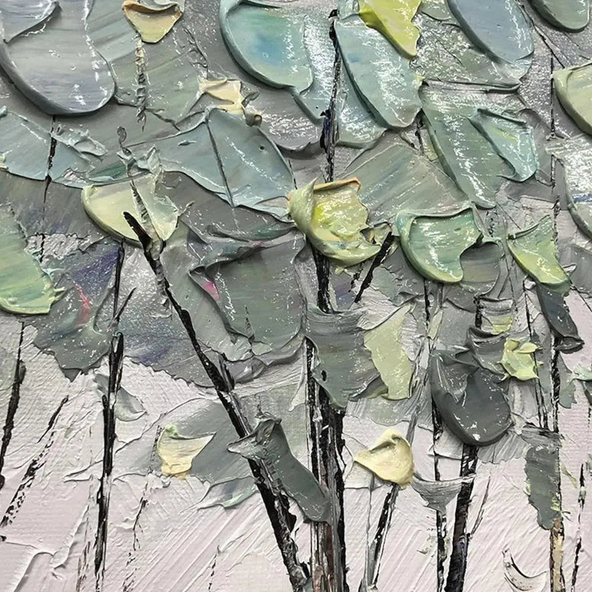 Mint Green and Silver Grey Wall Decor | Modern Nature Art Print #AA 400