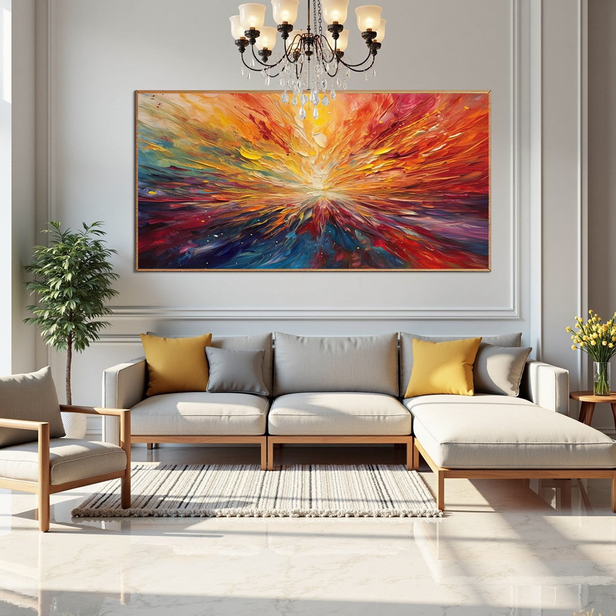 Modern Abstract Expressionist Art | Large Colorful Canvas #AA 145