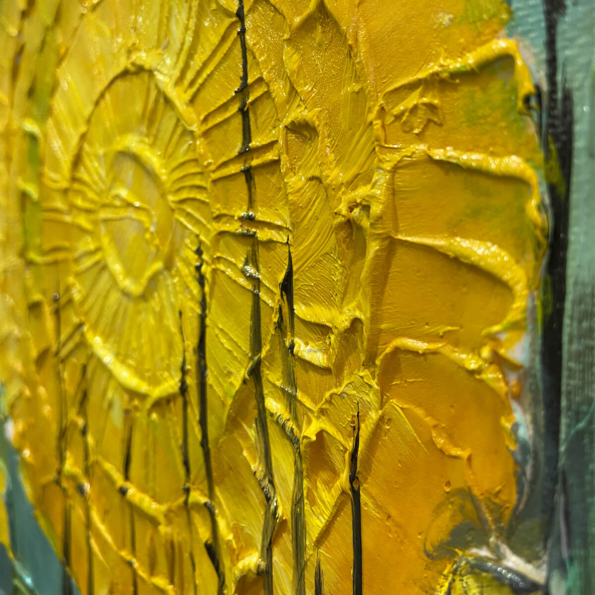 Luminous Sun Over City Art | Magical Abstract Painting #AA 146