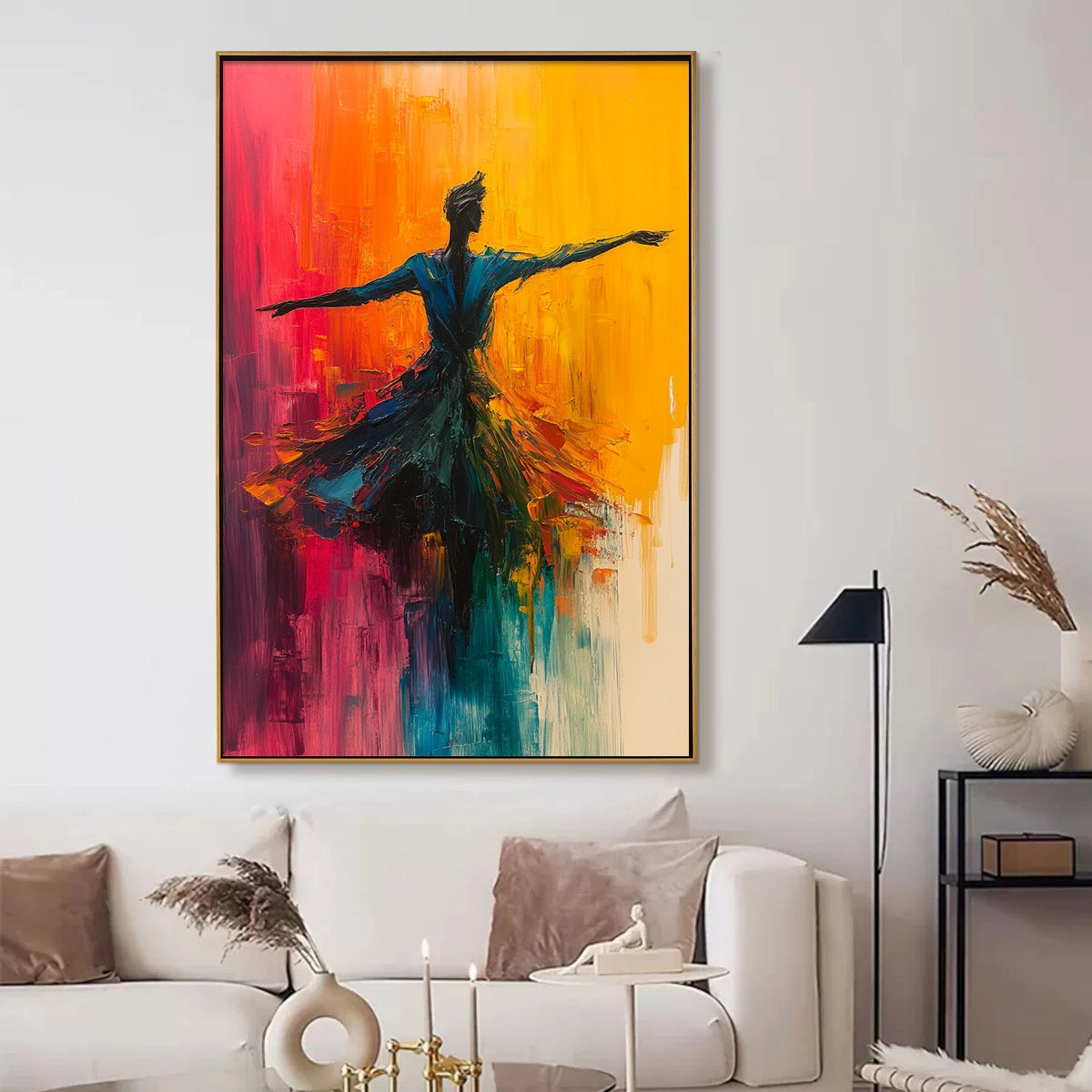 Large Colorful Abstract Dancer Painting | Vibrant Wall Art #AA 118