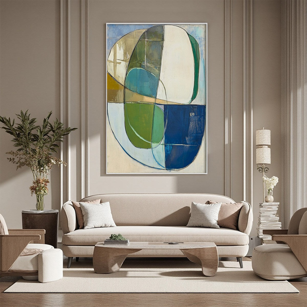 Mid-Century Modern Inspired Art | Large Abstract Paintings #AA 094