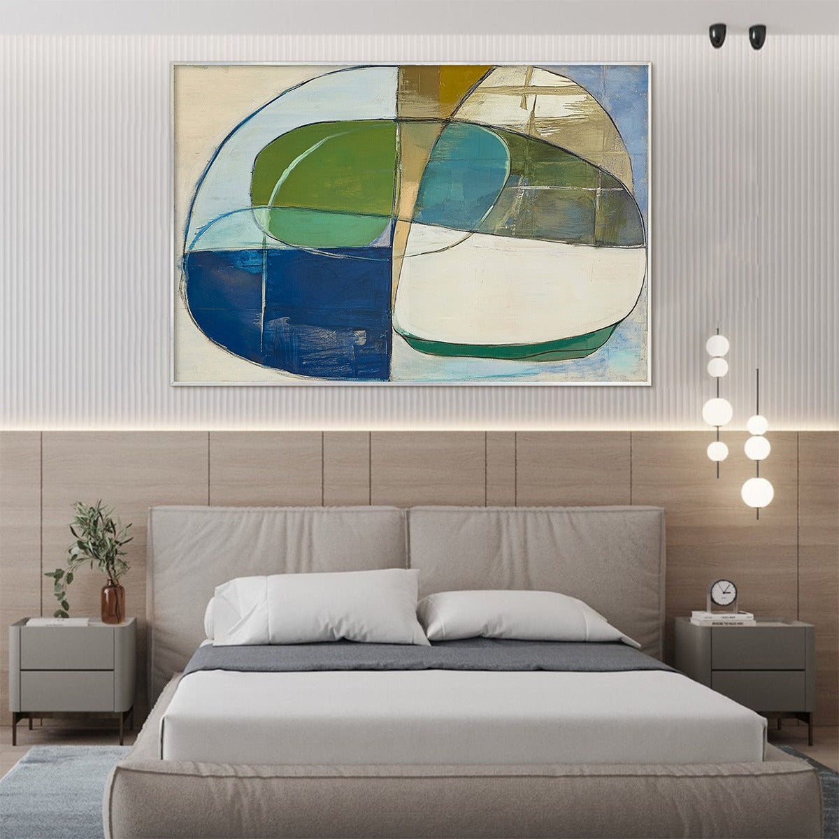 Mid-Century Modern Inspired Art | Large Abstract Paintings #AA 094