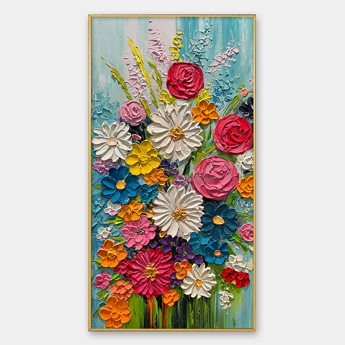 Joyful Abstract Bouquet Art | Vibrant Colorful Wall Decor #AA 166