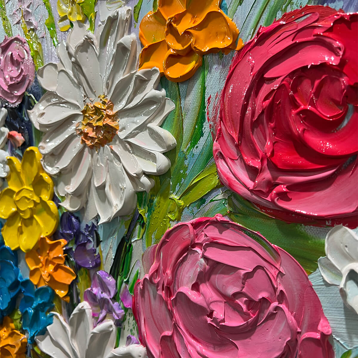 Joyful Abstract Bouquet Art | Vibrant Colorful Wall Decor #AA 166