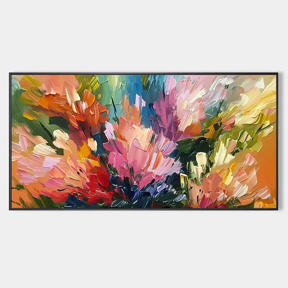 Explosion of Color Abstract Art | Vibrant Floral Painting #AA 167