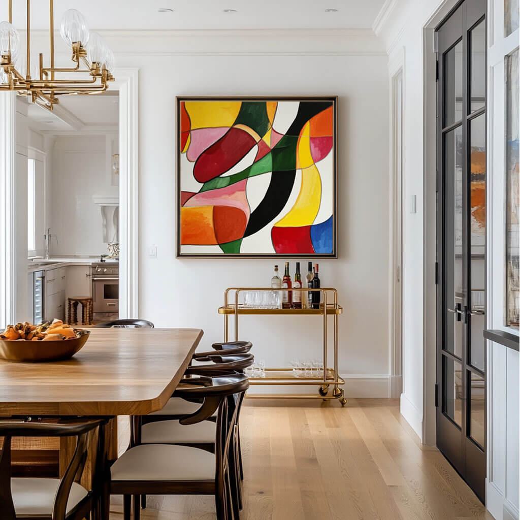 Modern Abstract Art | Mid-Century Style Color Block Painting #AA 069