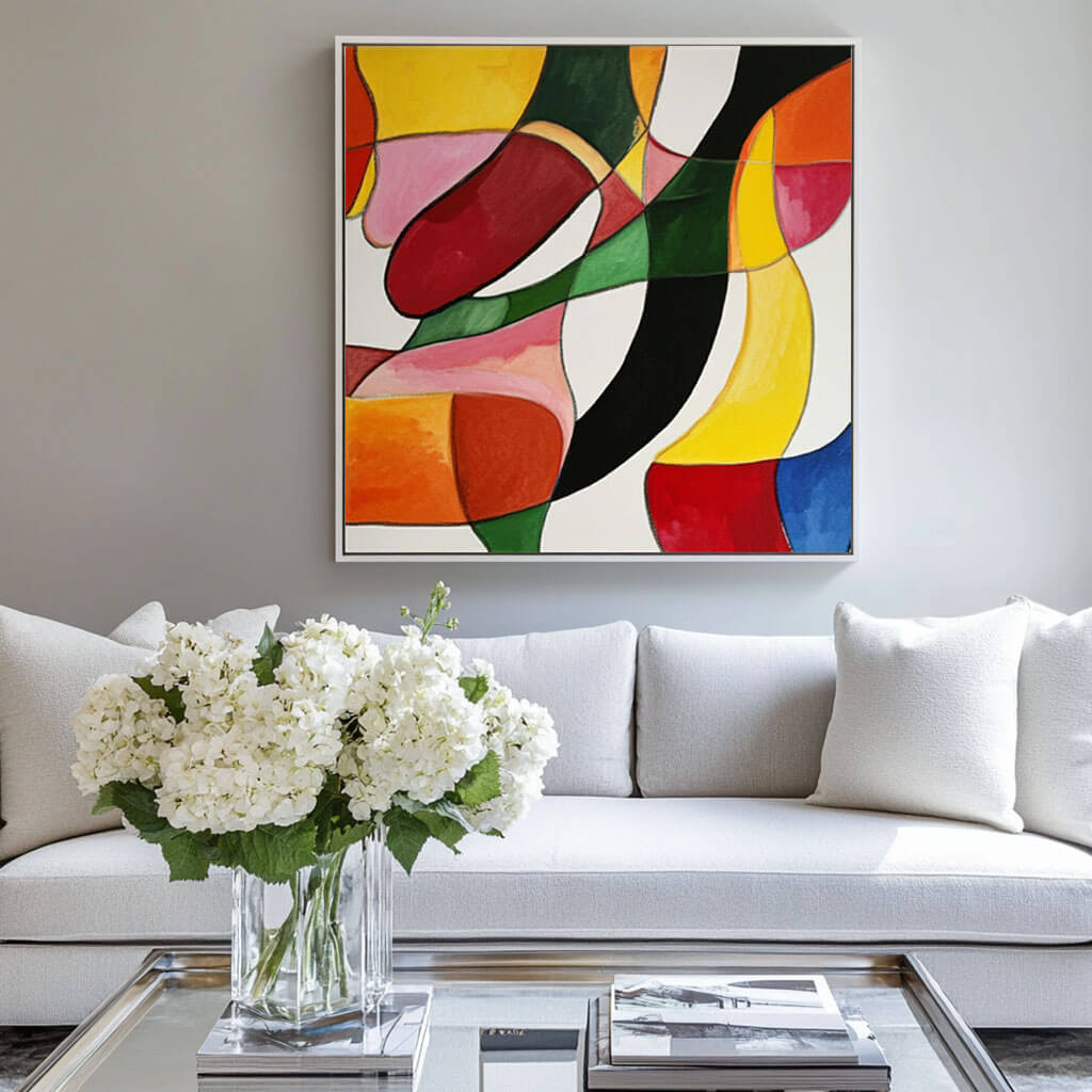 Modern Abstract Art | Mid-Century Style Color Block Painting #AA 069