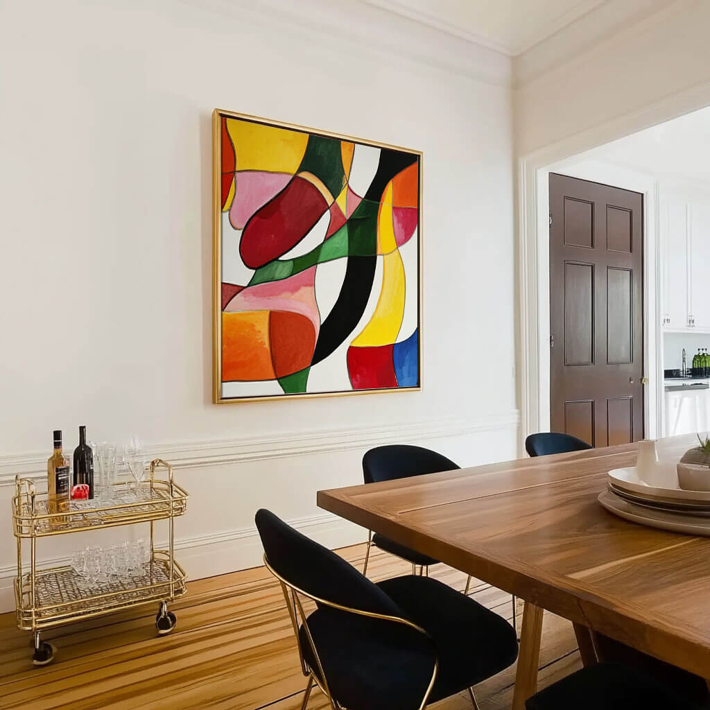 Modern Abstract Art | Mid-Century Style Color Block Painting #AA 069