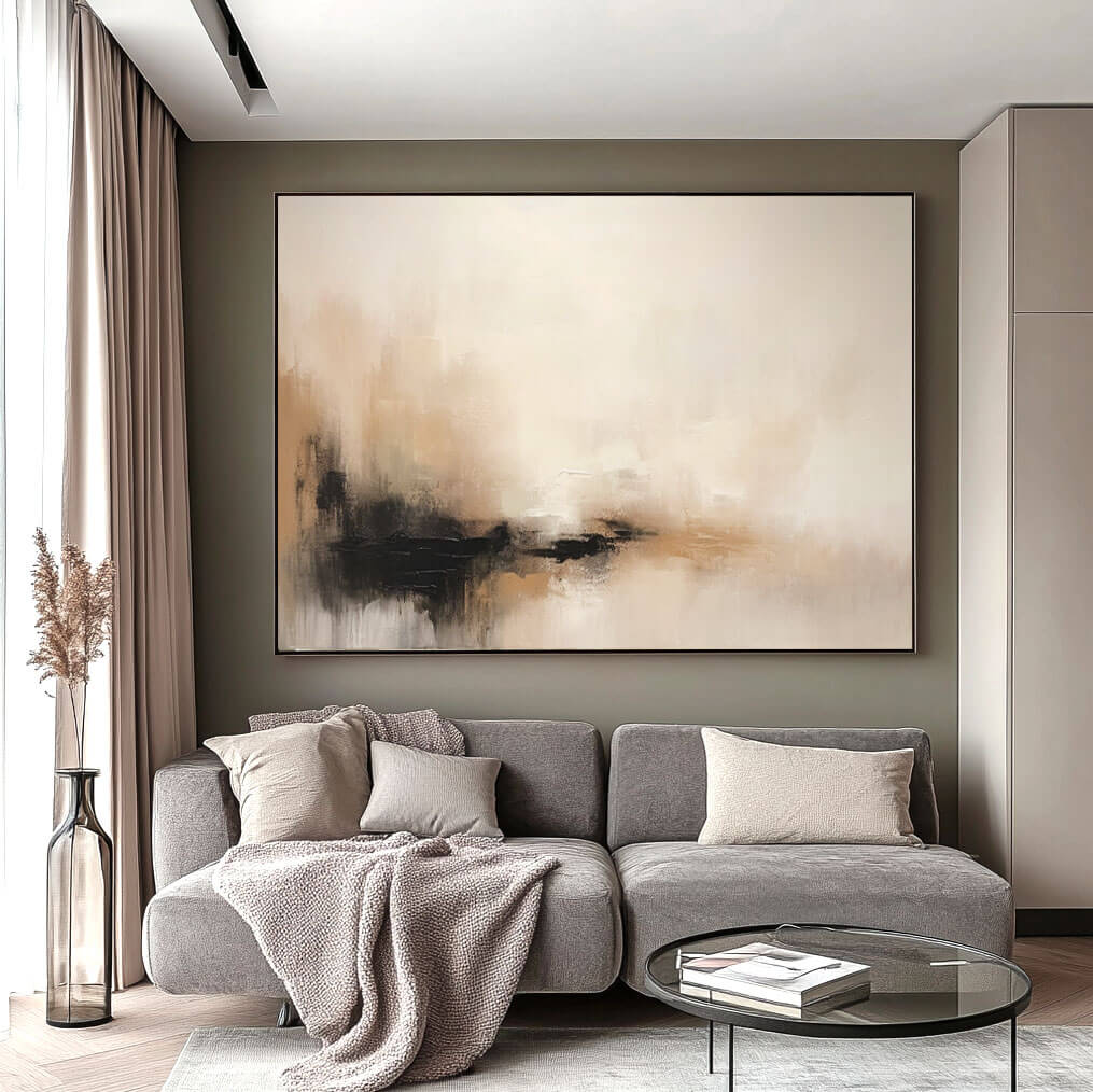 Japandi Style Wabi-sabi Wall Art | Minimalist Earth Tone Canvas #AA 367