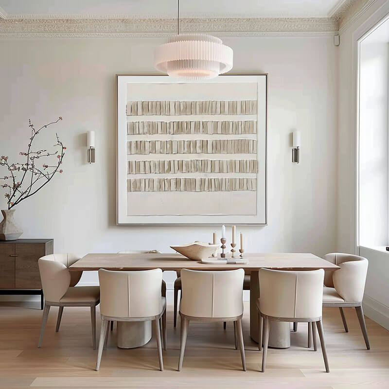 Minimalist 3D Textured Painting | Beige & White Wall Art #AA 253