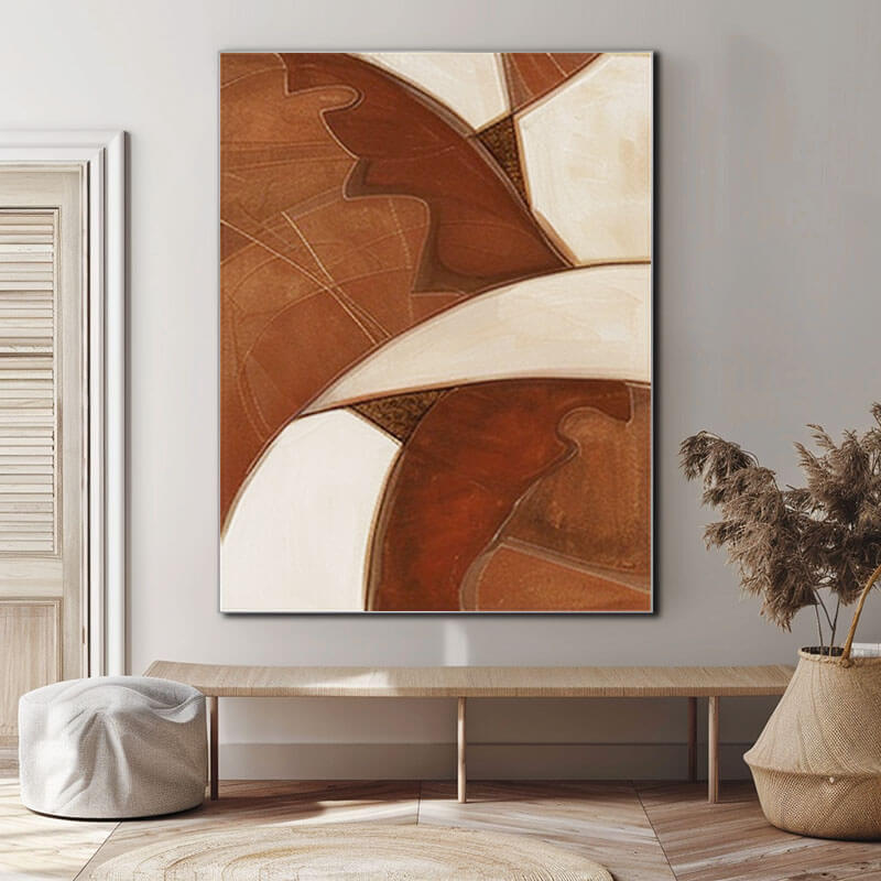 Wabi Sabi Wall Art | Neutral Earth Tone Abstract Painting #AA 153