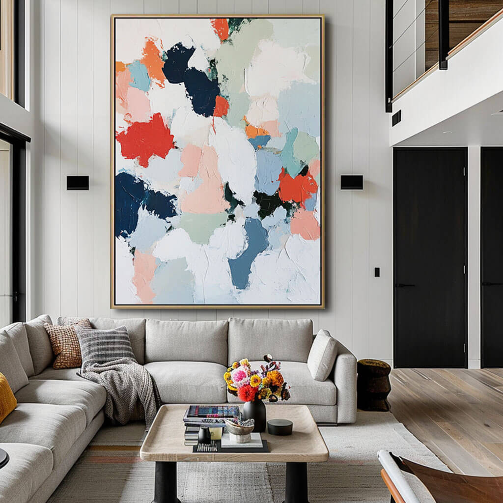 Colorful Abstract Canvas Wall Art | Vibrant Multi-Color Print #AA 384